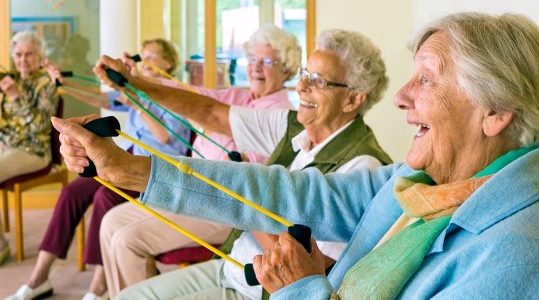 Elderly women exercising